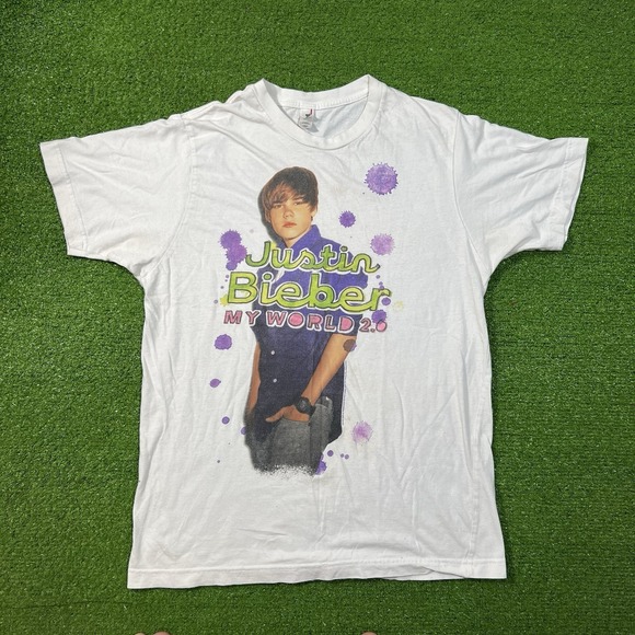 Justin Bieber Tops - Vintage Justin Bieber My World 2.0 Baby 2010 Album Promo T Shirt Size Medium